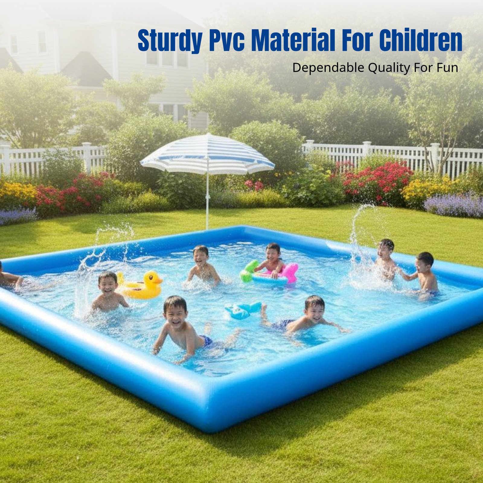 Kids Outdoor Area - Heavy-Duty Inflatable Pool, Kids Water Play