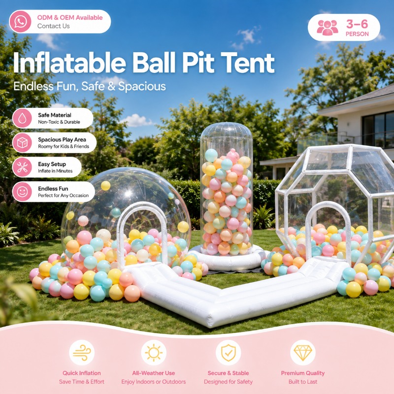 Outdoor Tent Playhouse - Inflatable Ball Pit Tent Transparent PVC
