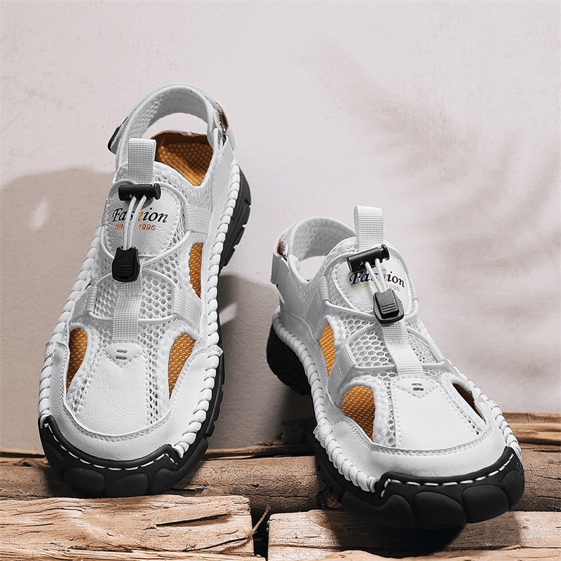 Kids Outdoor Net - Men's Handmade Simple Letter-Print Sandals, Summer