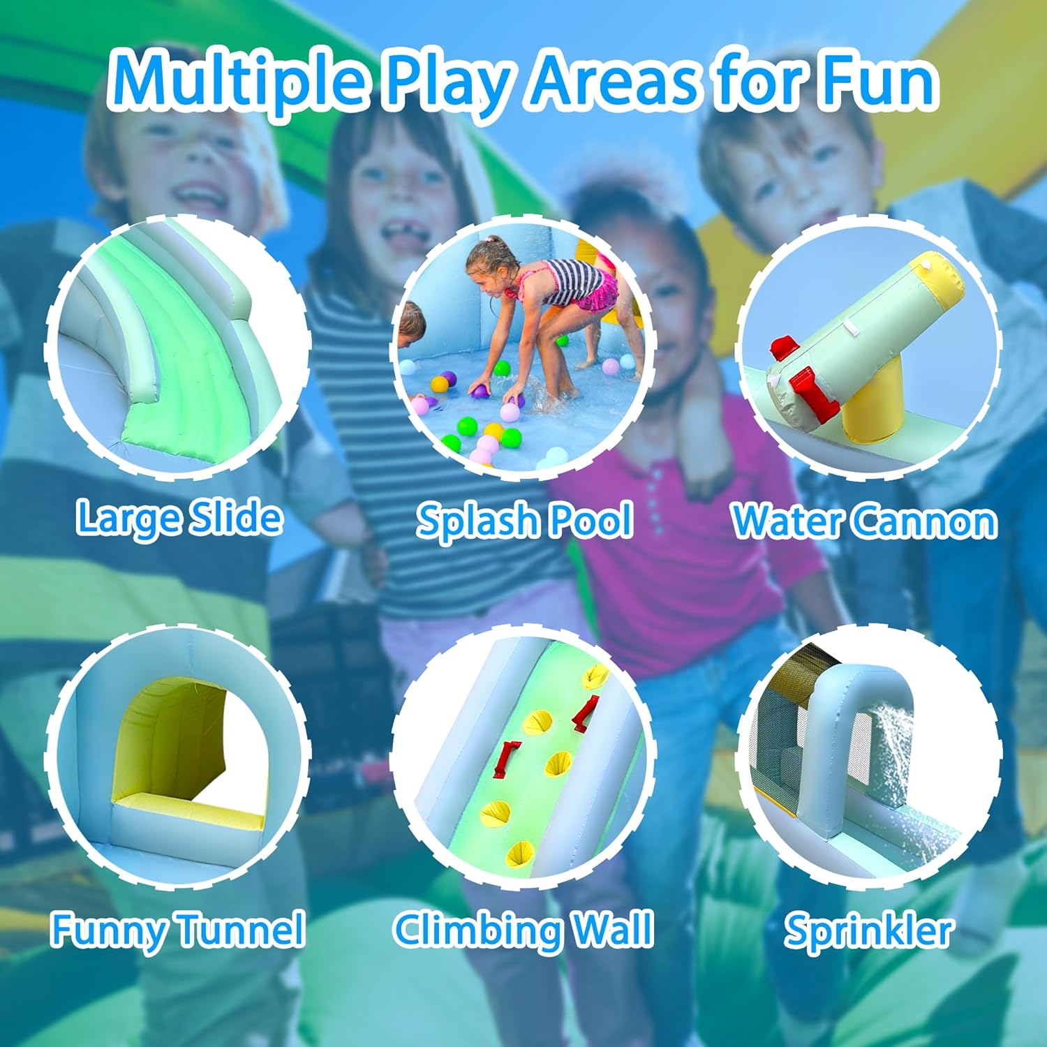 6-in-1 Inflatable Kids Bounce  - Kids Outdoor House With Slide review and price