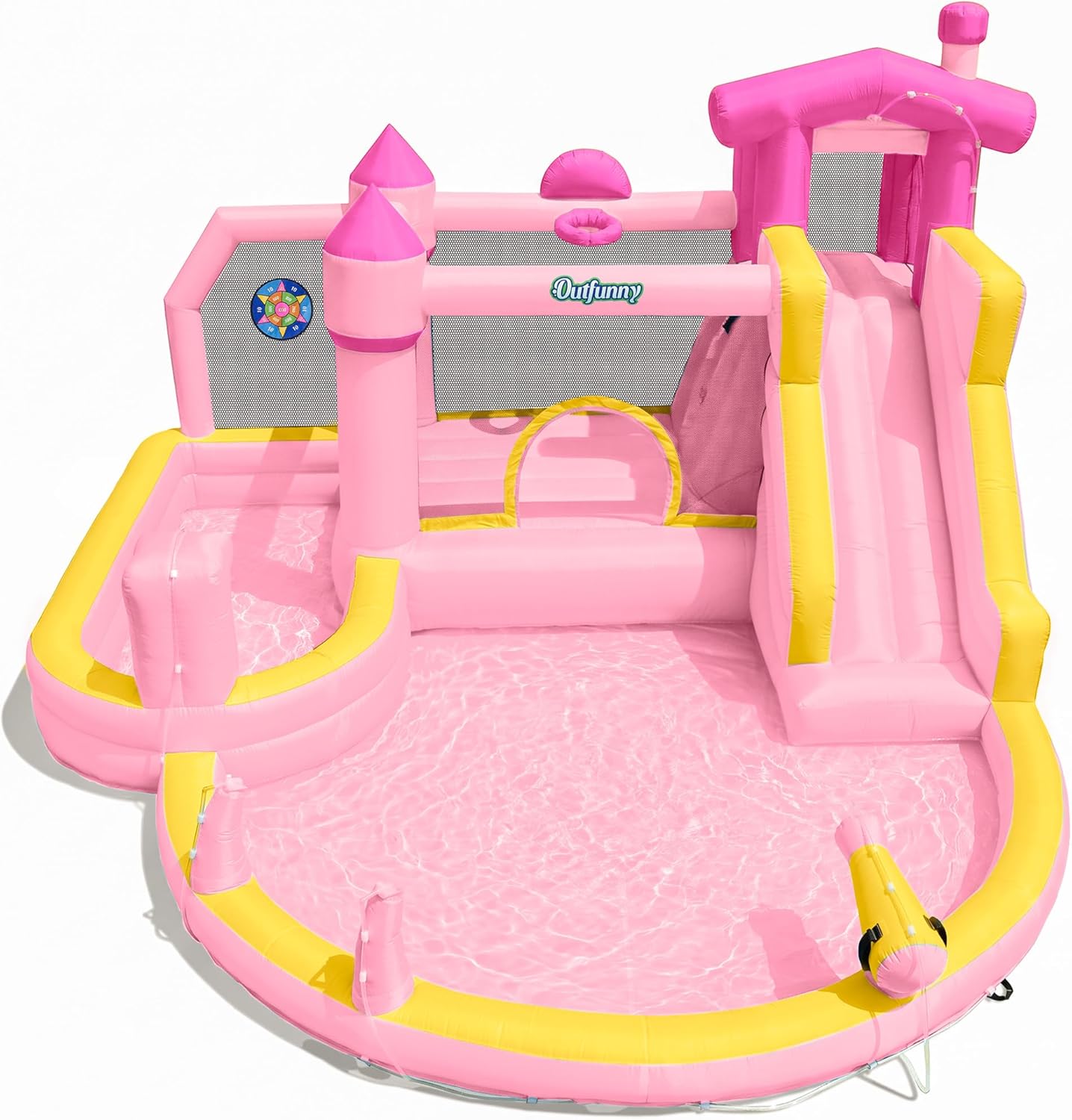 Pink Inflatable Water Slide Bo - Kids Outdoor House With Slide review and price