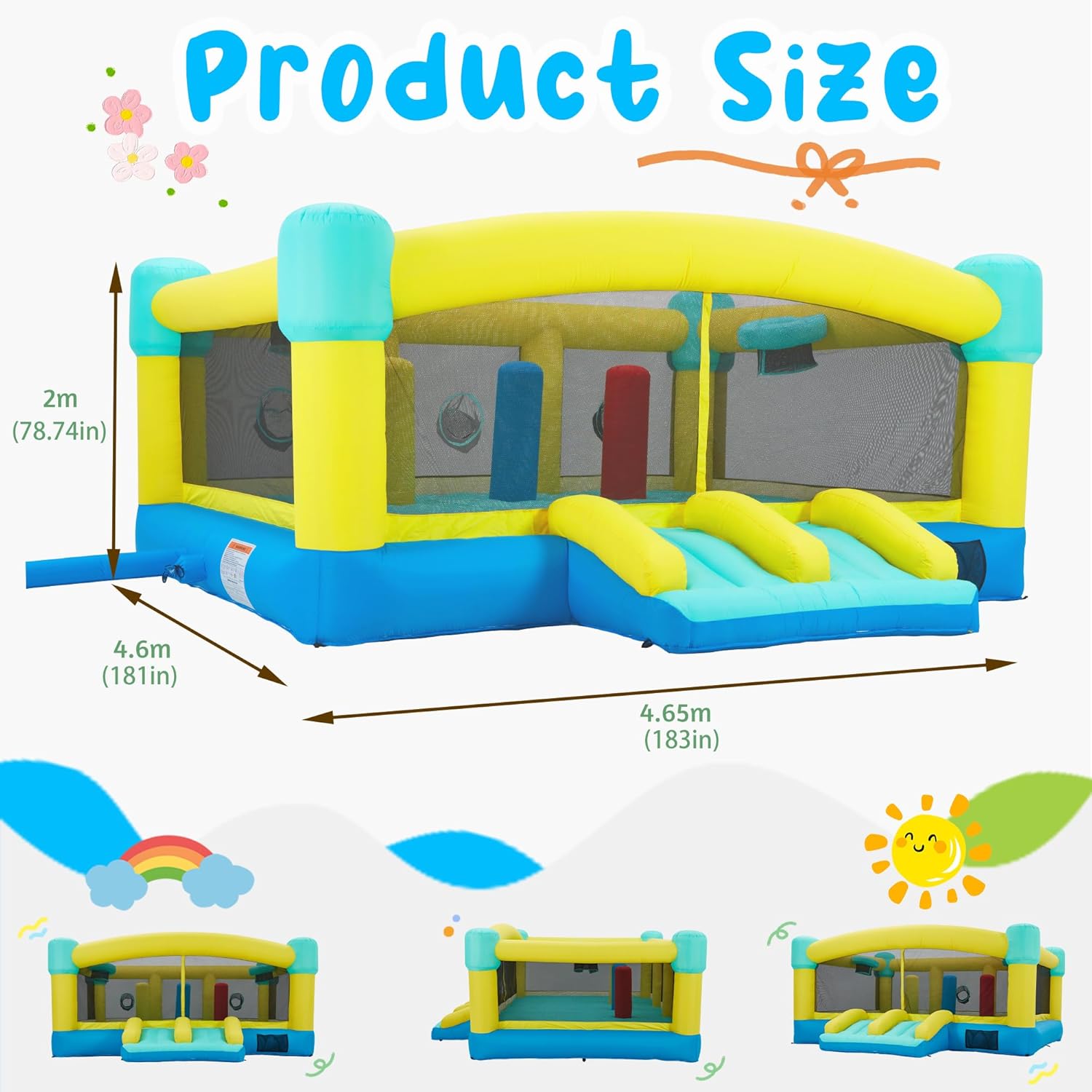 Big Bounce House,15 x 14.8 FT  - Kids Outdoor House With Slide review and price