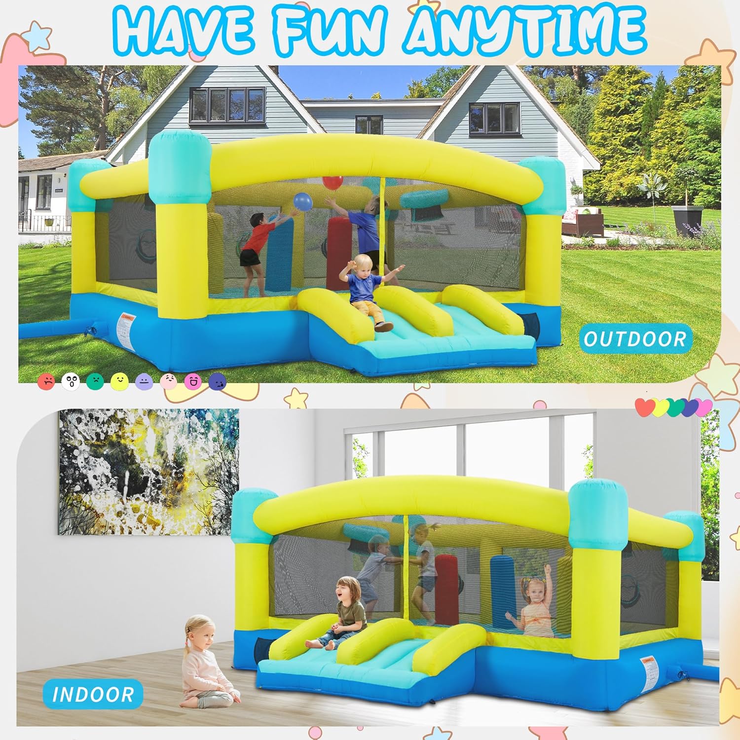 Big Bounce House,15 x 14.8 FT  - Kids Outdoor House With Slide review and price