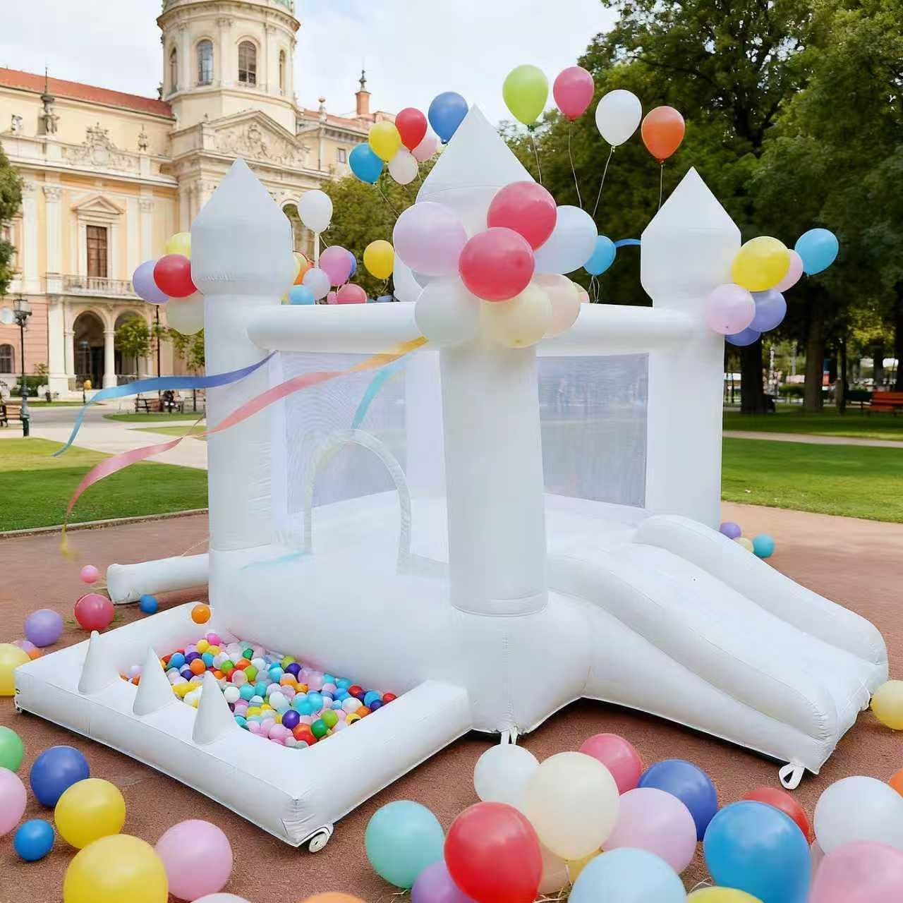 White Bounce House, Indoor and - Kids Outdoor House With Slide review and price