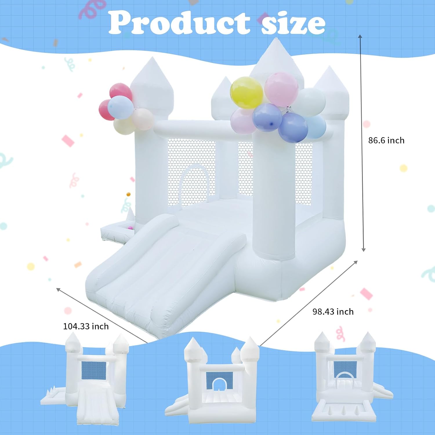 White Bounce House, Indoor and - Kids Outdoor House With Slide review and price