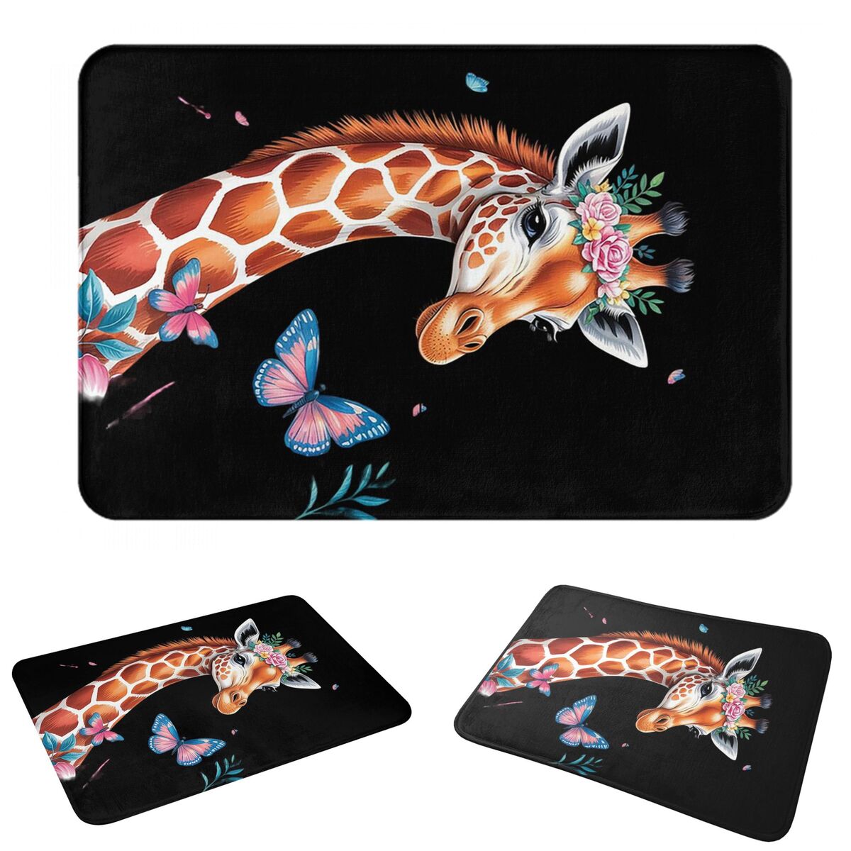 Cute Giraffe With Flowers I Ki - Kids Outdoor Floor Cushions review and price