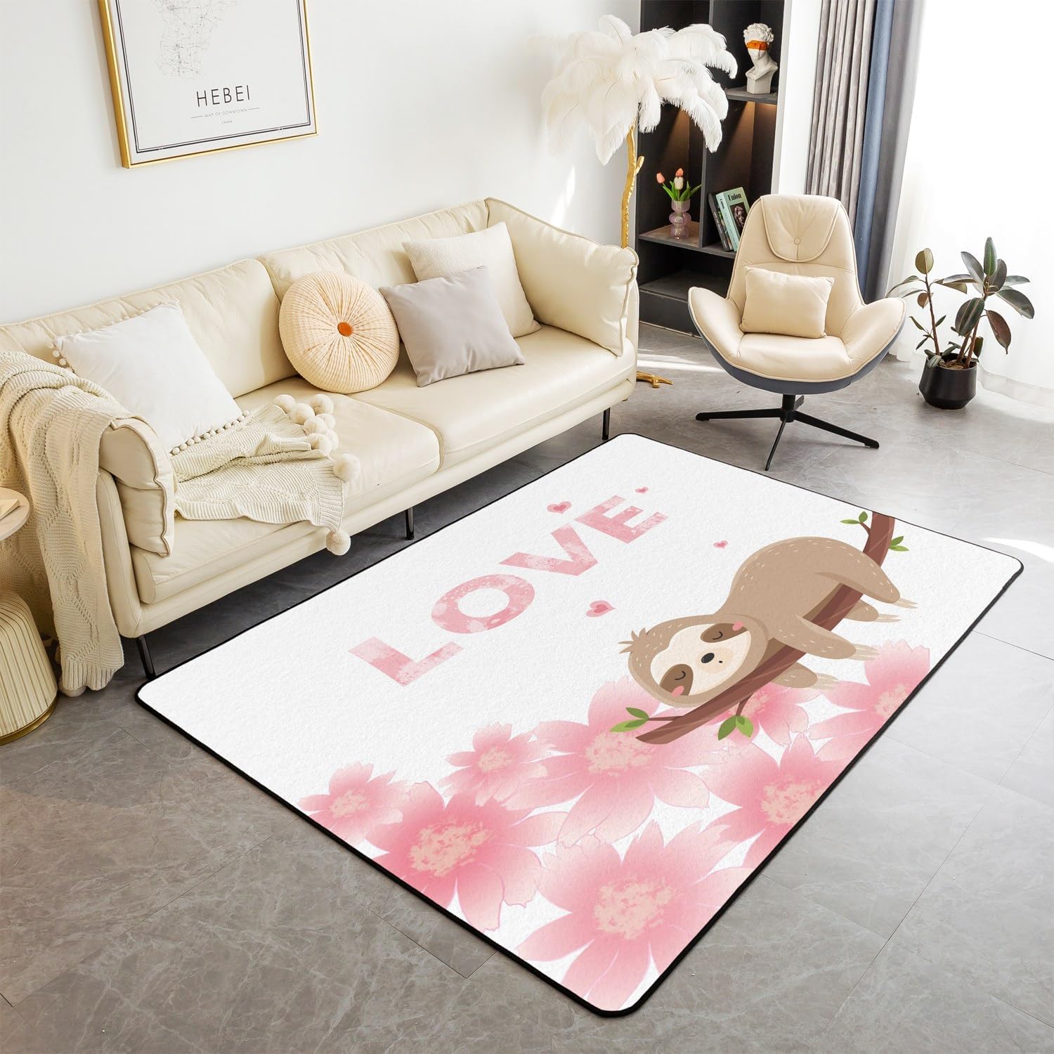 Cute Sloth Area Carpet Kids Ca - Kids Outdoor Zoo review and price