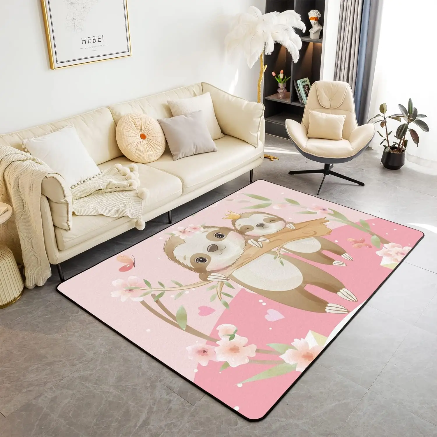 Cute Sloth Area Carpet Kids Ca - Kids Outdoor Zoo review and price