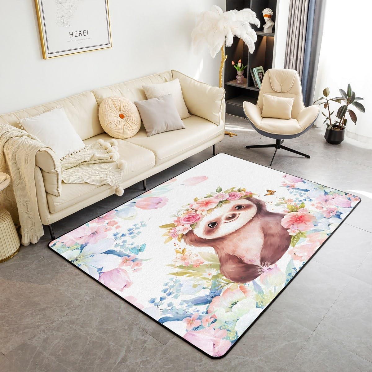 Cute Sloth Area Carpet Kids Ca - Kids Outdoor Zoo review and price