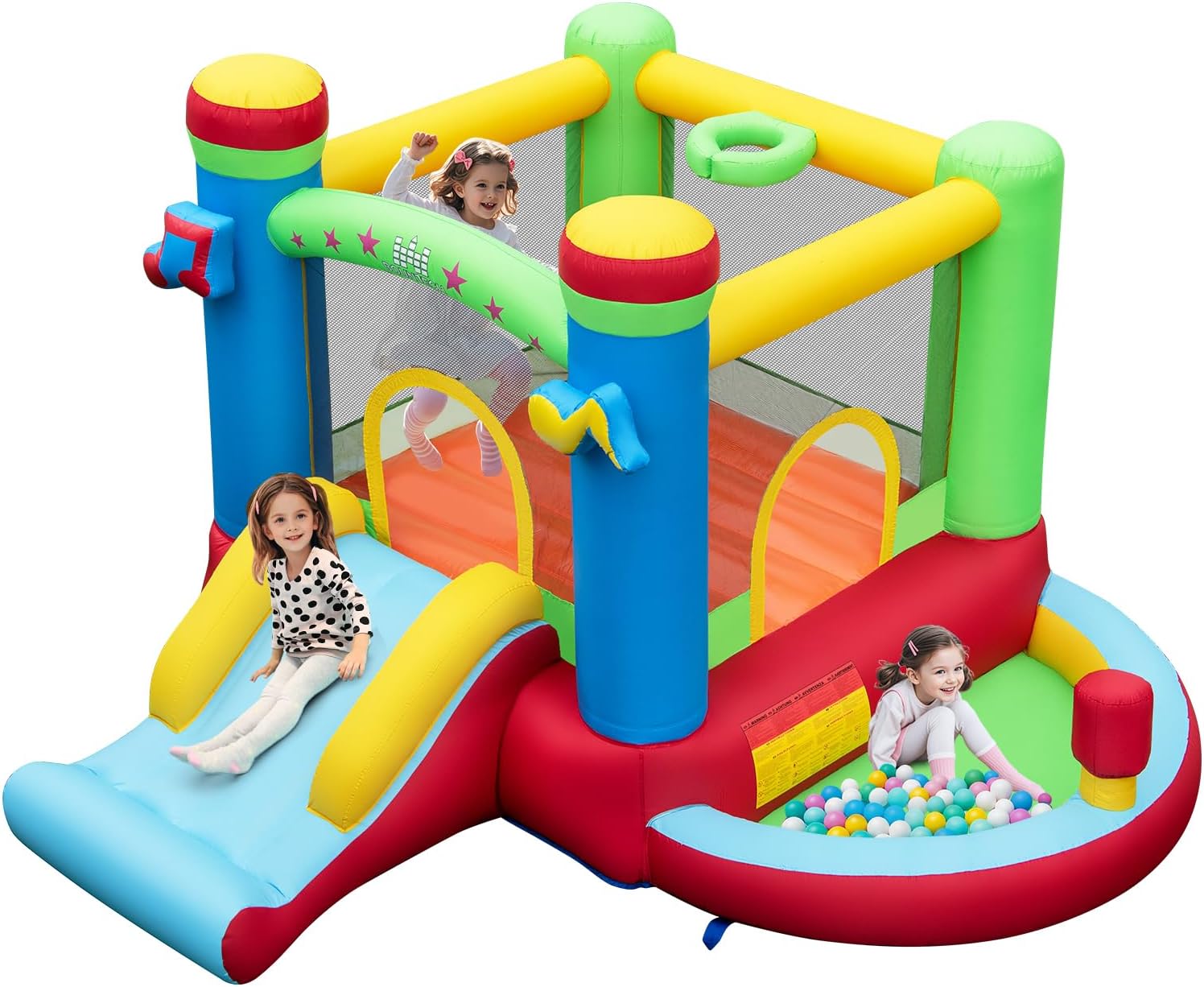 Inflatable Bounce House with B - Kids Outdoor Ball review and price