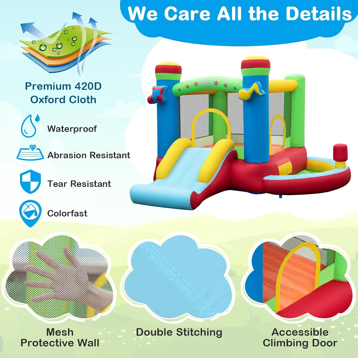 Inflatable Bounce House with B - Kids Outdoor Ball review and price