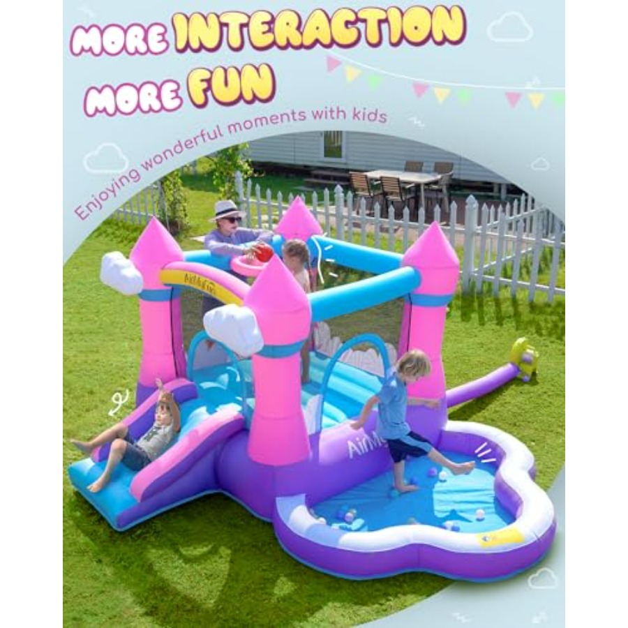 Pink inflatable bounce house f - Kids Outdoor House With Slide review and price