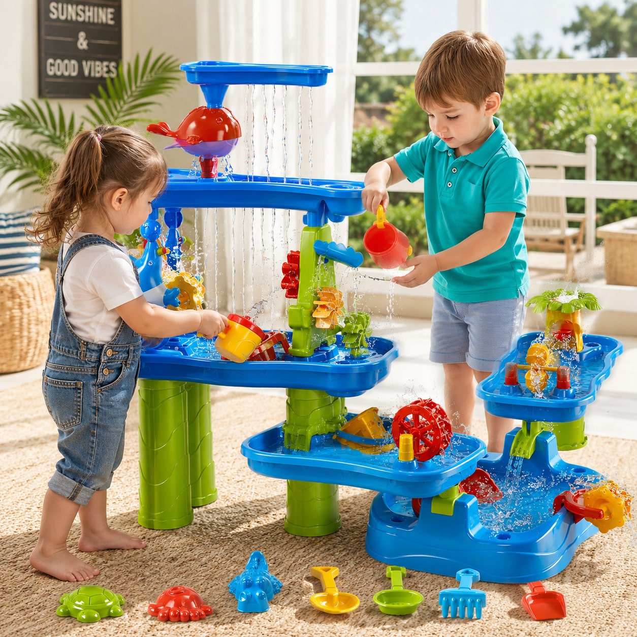 5-Tier Water Table For Kids, W - Kids Outdoor Sensory Table review and price