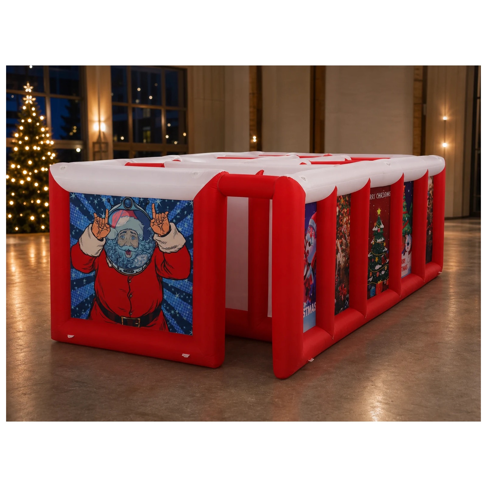 Large Red White Flat Roof Infl - Kids Outdoor Games For Party review and price