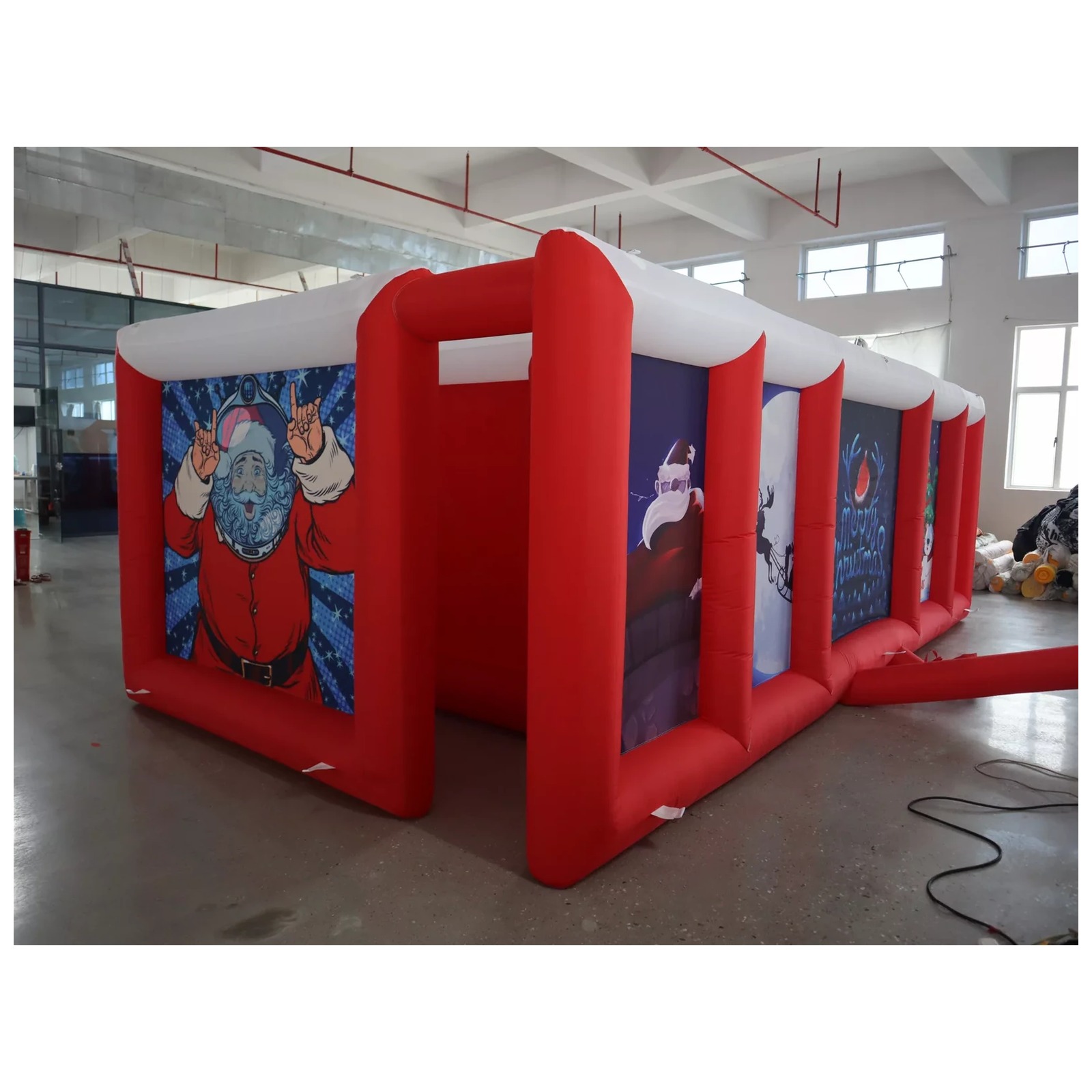 Large Red White Flat Roof Infl - Kids Outdoor Games For Party review and price