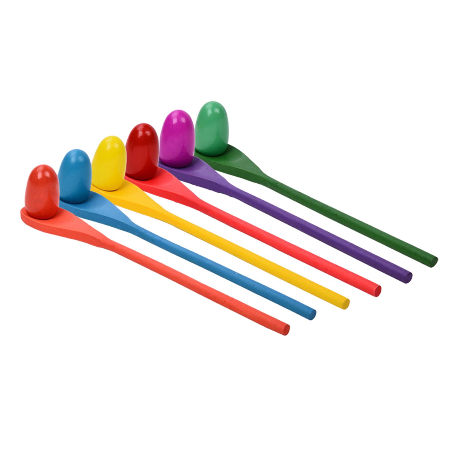 6 Pieces Egg Spoon Race Game H - Kids Outdoor Games For Party review and price