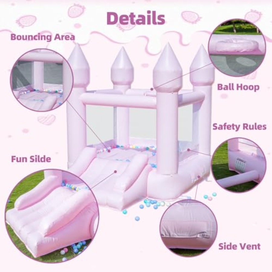PVC bounce house for kids 3-6  - Kids Outdoor House With Slide review and price