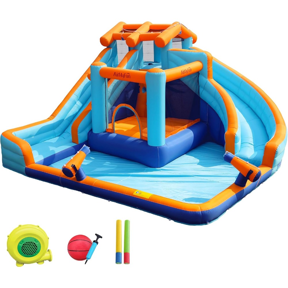 Large Water Slide Bounce House - Kids Outdoor House With Slide review and price